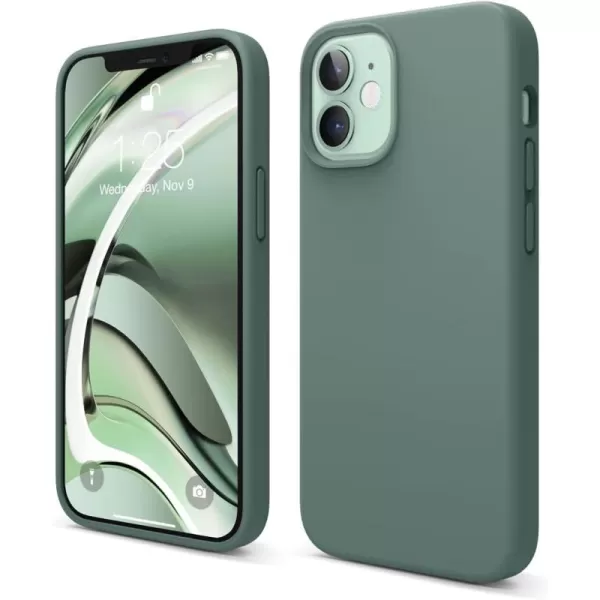 imageelago Compatible with iPhone 12 Pro Max Case Liquid Silicone Case Full Body Protective Cover Shockproof Slim Phone Case AntiScratch Soft Microfiber Lining 67 inch WhiteMidnight Green