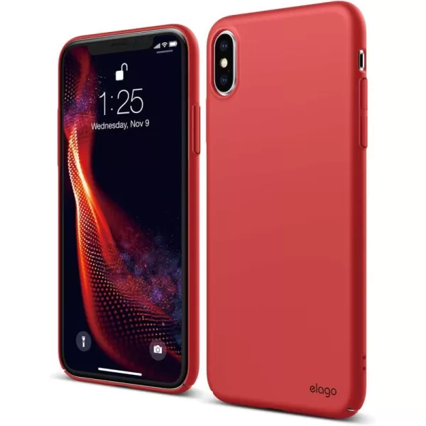 imageelago Slim Fit Series for iPhone Xs Max Case Red  Matte FinishFull CoveredCamera ProtectionSupport Wireless ChargingScratch ampamp Minor Drop Protection for Apple iPhone Xs Max 2018