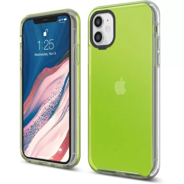 imageelago iPhone 11 Clear Hybrid Case Aqua BlueNeon Yellow