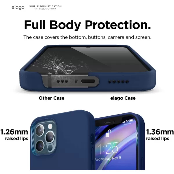 imageelago Magnetic Silicone Case Compatible with iPhone 12 Pro Max 67 inch  Builtin MagSafe Magnets Compatible with MagSafe Accessories BlackIndigo Jeans