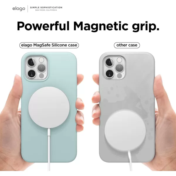 imageelago Magnetic Silicone Case Compatible with iPhone 12 Pro Max 67 inch  Builtin MagSafe Magnets Compatible with MagSafe Accessories BlackPiece