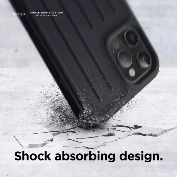 imageelago Protective Armor Case Compatible with iPhone 12 Pro Max Black  Shock Absorbing Design Durable TPU Wireless Charging Supported US Patent RegisteredBlack