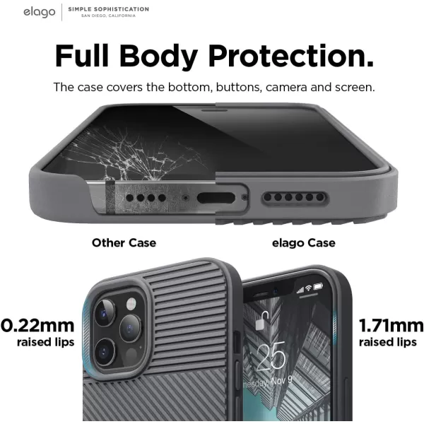 imageelago Protective Cushion Case Compatible with iPhone 12 Pro Max 2020 Navy Blue  Shock Absorbing Design Wireless Charging Supported Durable TPU Material US Patent RegisteredGraphite Grey