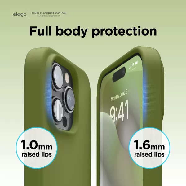 imageelago Compatible with iPhone 14 Pro Case Liquid Silicone Case Full Body Protective Cover Shockproof Slim Phone Case AntiScratch Soft Microfiber Lining 61 inch Lovely PinkCedar Green