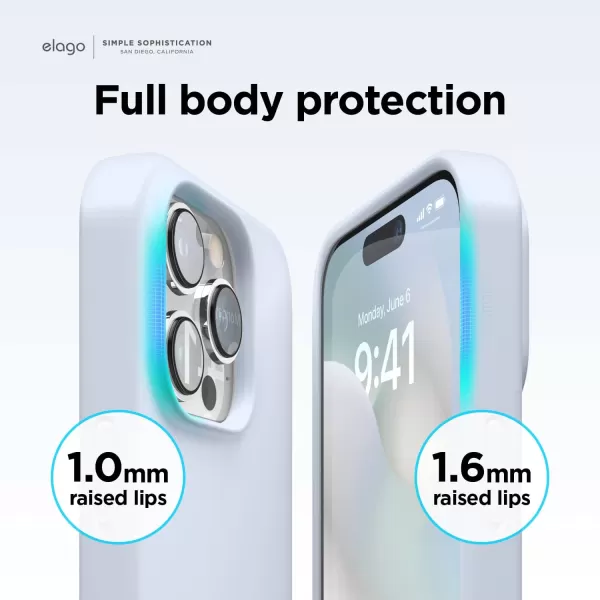 imageelago Compatible with iPhone 14 Pro Case Liquid Silicone Case Full Body Protective Cover Shockproof Slim Phone Case AntiScratch Soft Microfiber Lining 61 inch Lovely PinkLight Blue