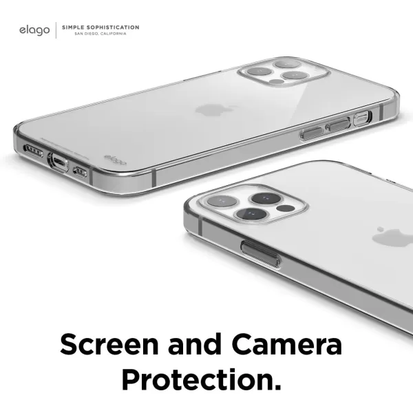 imageelago Transparent Case Compatible with iPhone 12 and Compatible with iPhone 12 Pro 61 Inch  Crystal Clear Slim Ultra Thin Soft TPU Case with Screen ampamp Camera Protection AntiScratch Shockproof Case