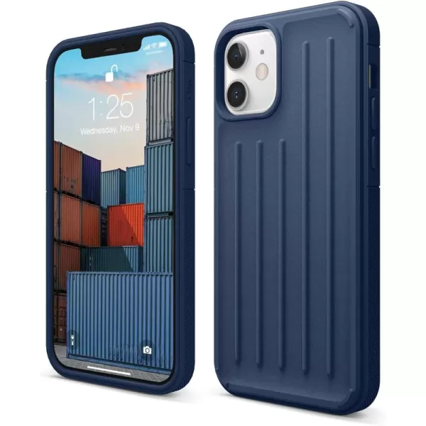 imageelago Protective Armor Case Compatible with iPhone 12 and Compatible with iPhone 12 Pro 61 Inch Navy Blue  Shock Absorbing Design Durable TPU Wireless Charging SupportedNavy Blue