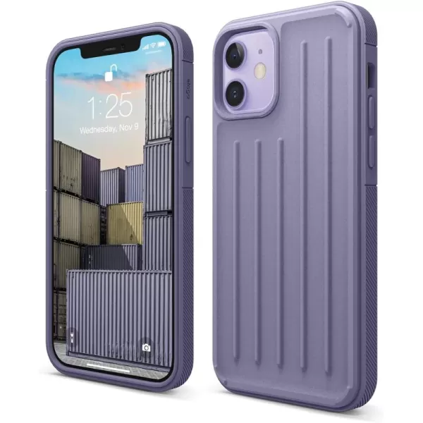 imageelago Protective Armor Case Compatible with iPhone 12 and Compatible with iPhone 12 Pro 61 Inch Navy Blue  Shock Absorbing Design Durable TPU Wireless Charging SupportedPurple Grey