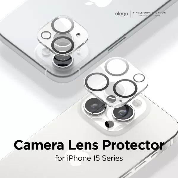 imageelago 1Pc Tempered Glass Camera Lens Protector Compatible with iPhone 15 and iPhone 15 Plus  9H Surface Hardness AntiFingerprint ShatterProof Scratch Protection Crystal Clear Clarity BubbleFree