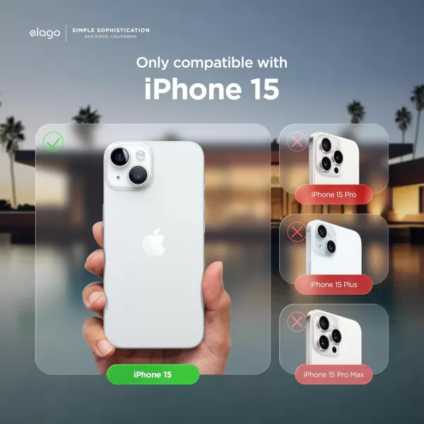 imageelago Compatible with iPhone 15 Case Liquid Silicone Case Full Body Protective Cover Shockproof Slim Phone Case AntiScratch Soft Microfiber Lining 61 inch StoneLight Lilac
