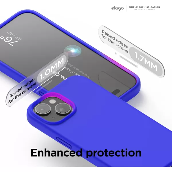 imageelago Compatible with iPhone 15 Case Liquid Silicone Case Full Body Protective Cover Shockproof Slim Phone Case AntiScratch Soft Microfiber Lining 61 inch StoneCobalt