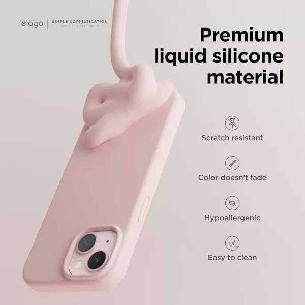 imageelago Compatible with iPhone 15 Case Liquid Silicone Case Full Body Protective Cover Shockproof Slim Phone Case AntiScratch Soft Microfiber Lining 61 inch StoneLovely Pink