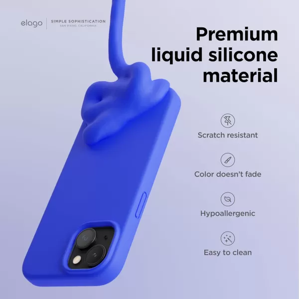 imageelago Compatible with iPhone 15 Case Liquid Silicone Case Full Body Protective Cover Shockproof Slim Phone Case AntiScratch Soft Microfiber Lining 61 inch StoneCobalt
