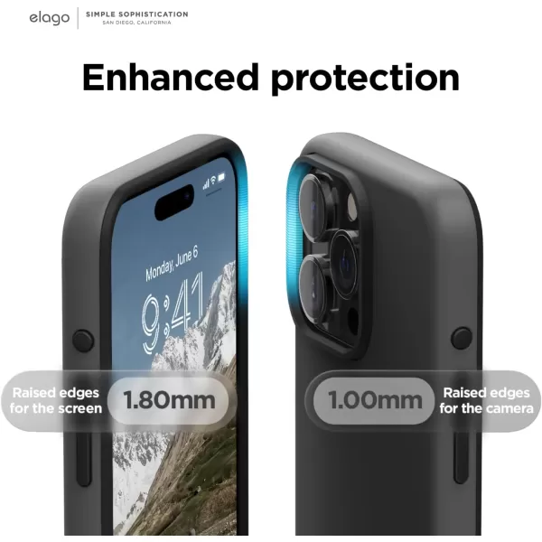 imageelago Compatible with iPhone 15 Pro Case Compatible with MagSafe Glide Case Full Body Protective Cover Shockproof Slim Phone Case 61 inch Top StoneBottom Medium GreyTop Dark Grey  Bottom Black