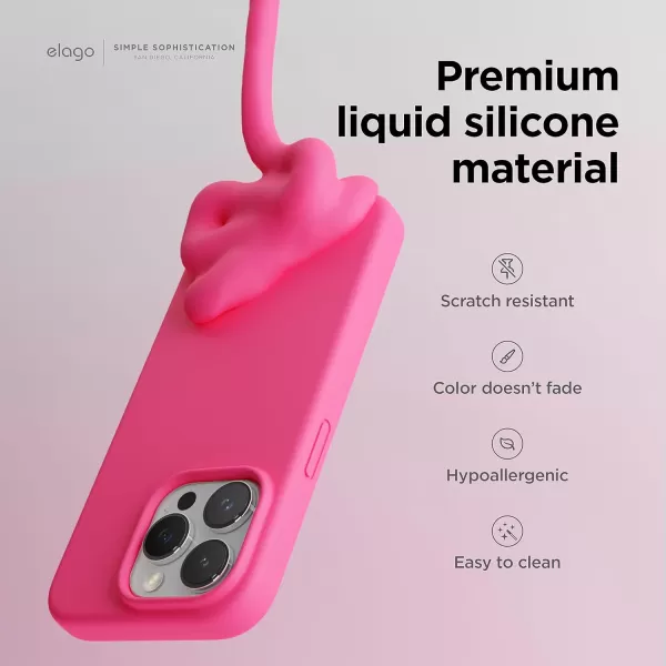 imageelago Compatible with iPhone 15 Pro Liquid Silicone Full Body Protective Case Shockproof Soft Microfiber Lining AntiScratch 61 inch Pink PouloIce Red