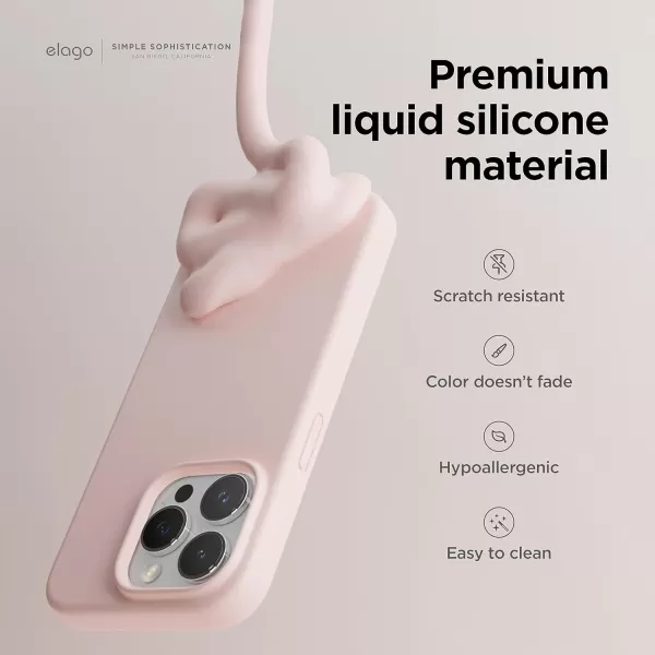 imageelago Compatible with iPhone 15 Pro Liquid Silicone Full Body Protective Case Shockproof Soft Microfiber Lining AntiScratch 61 inch Pink PouloLovely Pink