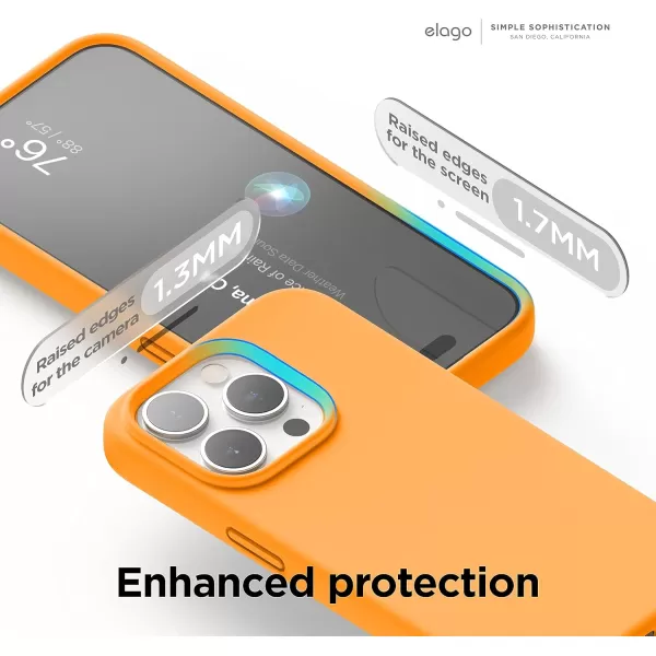 imageelago Compatible with iPhone 15 Pro Liquid Silicone Full Body Protective Case Shockproof Soft Microfiber Lining AntiScratch 61 inch Pink PouloOrange