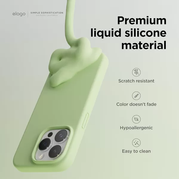 imageelago Compatible with iPhone 15 Pro Liquid Silicone Full Body Protective Case Shockproof Soft Microfiber Lining AntiScratch 61 inch Pink PouloPastel Green