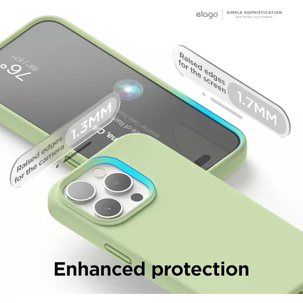 imageelago Compatible with iPhone 15 Pro Liquid Silicone Full Body Protective Case Shockproof Soft Microfiber Lining AntiScratch 61 inch Pink PouloPastel Green