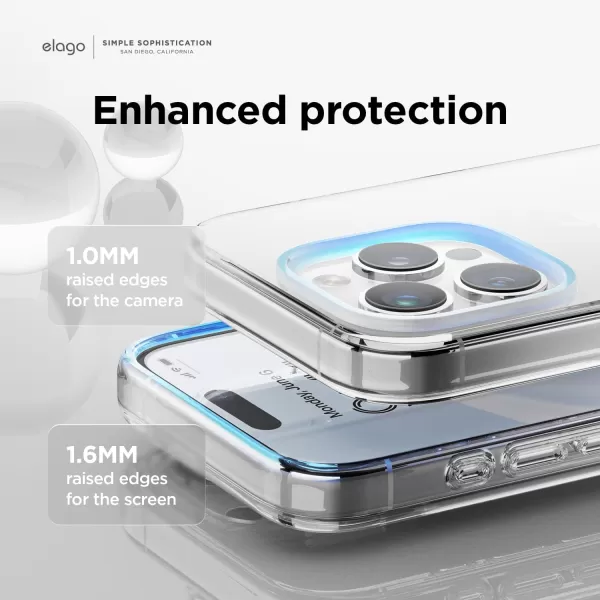 imageelago Hybrid Clear Case Compatible with iPhone 15 Pro Case Crystal Clear PC  TPU Hybrid Technology US Military Grade Drop Protection Reduced Yellowing TransparentTransparent