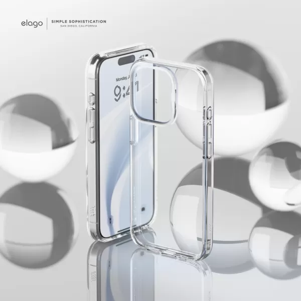 imageelago Hybrid Clear Case Compatible with iPhone 15 Pro Case Crystal Clear PC  TPU Hybrid Technology US Military Grade Drop Protection Reduced Yellowing TransparentTransparent