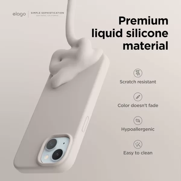 imageelago Liquid Silicone Case Compatible with iPhone 15 Plus Premium Quality Full Protection Case 4Layer Shockproof Structure Soft Microfiber Lining AntiScratch Aqua SkyStone