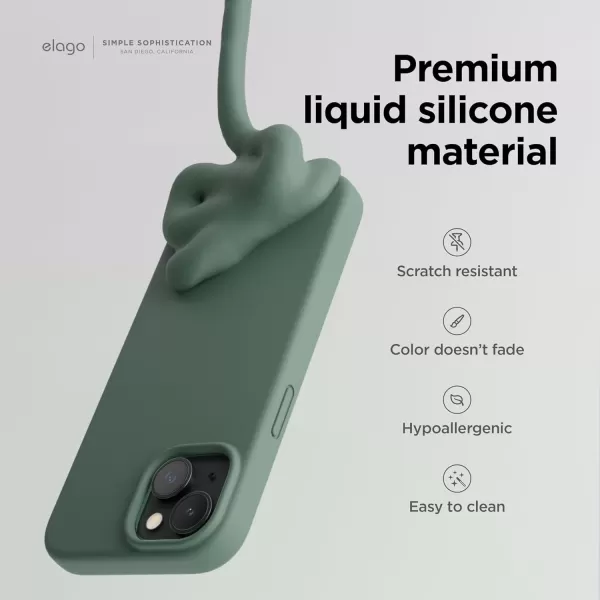 imageelago Liquid Silicone Case Compatible with iPhone 15 Plus Premium Quality Full Protection Case 4Layer Shockproof Structure Soft Microfiber Lining AntiScratch Aqua SkyNight Green