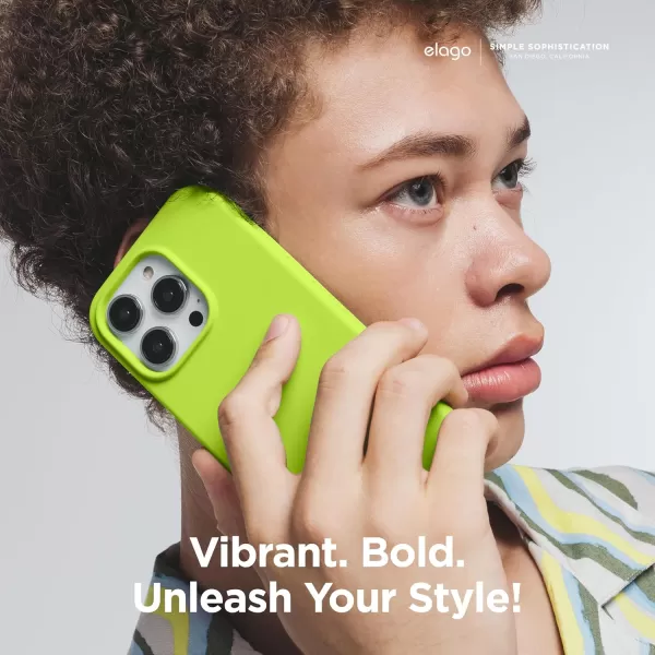 imageelago Liquid Silicone Case Compatible with iPhone 15 Pro Max Premium Silicone Full Body Protection Case 4Layer AntiShock Structure Soft Microfiber Lining Mint Greenlime green