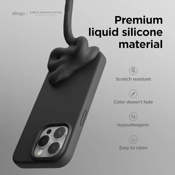 imageelago Liquid Silicone Case Compatible with iPhone 15 Pro Max Premium Silicone Full Body Protection Case 4Layer AntiShock Structure Soft Microfiber Lining Mint GreenBlack