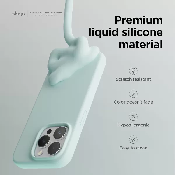 imageelago Liquid Silicone Case Compatible with iPhone 15 Pro Max Premium Silicone Full Body Protection Case 4Layer AntiShock Structure Soft Microfiber Lining Mint GreenMint Green