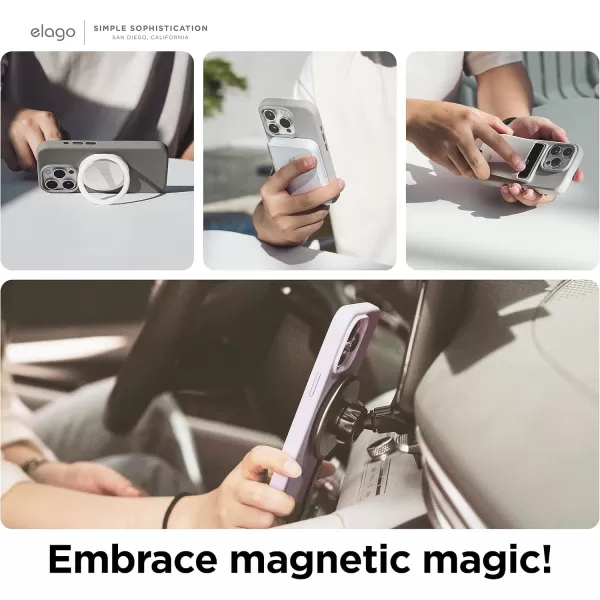 imageelago Magnetic Silicone Case Compatible with iPhone 15 Case 61 Inch Compatible with All MagSafe Accessories  Builtin Magnets Soft Grip Silicone Shockproof Stonepurple