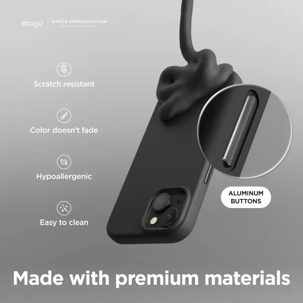 imageelago Magnetic Silicone Case Compatible with iPhone 15 Case 61 Inch Compatible with All MagSafe Accessories  Builtin Magnets Soft Grip Silicone Shockproof StoneBlack