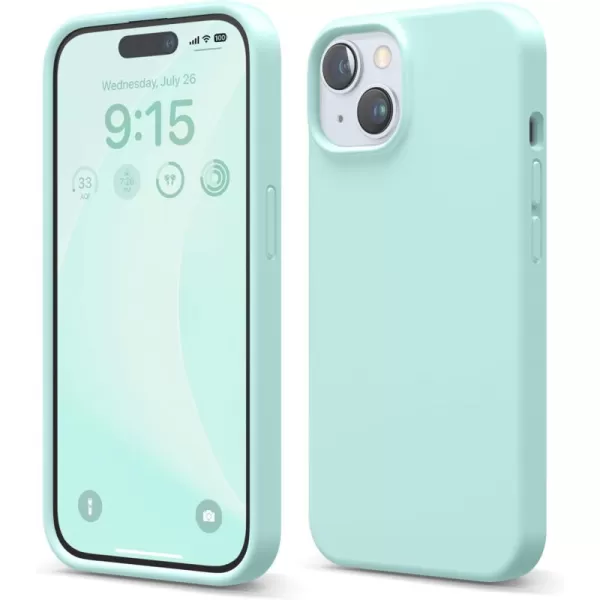 imageelago Compatible with iPhone 15 Case Liquid Silicone Case Full Body Protective Cover Shockproof Slim Phone Case AntiScratch Soft Microfiber Lining 61 inch StoneAqua Sky