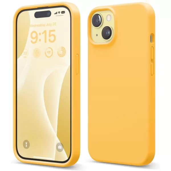 imageelago Compatible with iPhone 15 Case Liquid Silicone Case Full Body Protective Cover Shockproof Slim Phone Case AntiScratch Soft Microfiber Lining 61 inch StoneSunshine