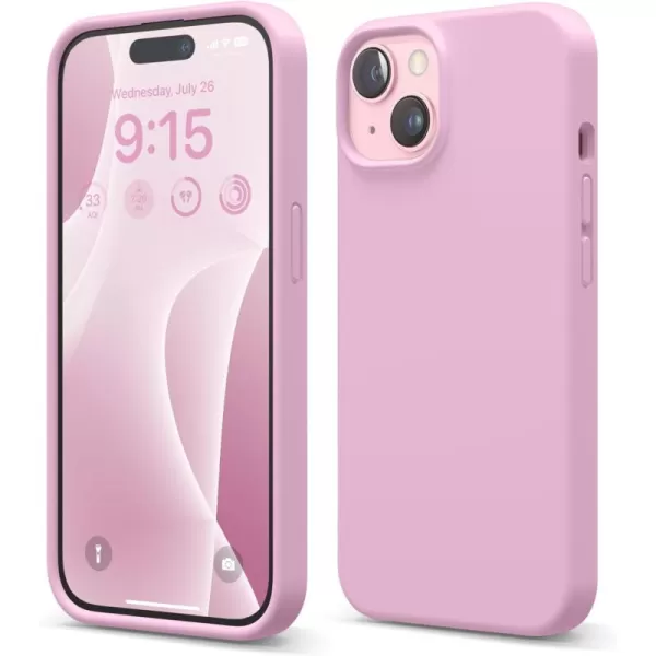 imageelago Compatible with iPhone 15 Case Liquid Silicone Case Full Body Protective Cover Shockproof Slim Phone Case AntiScratch Soft Microfiber Lining 61 inch StoneHot Pink