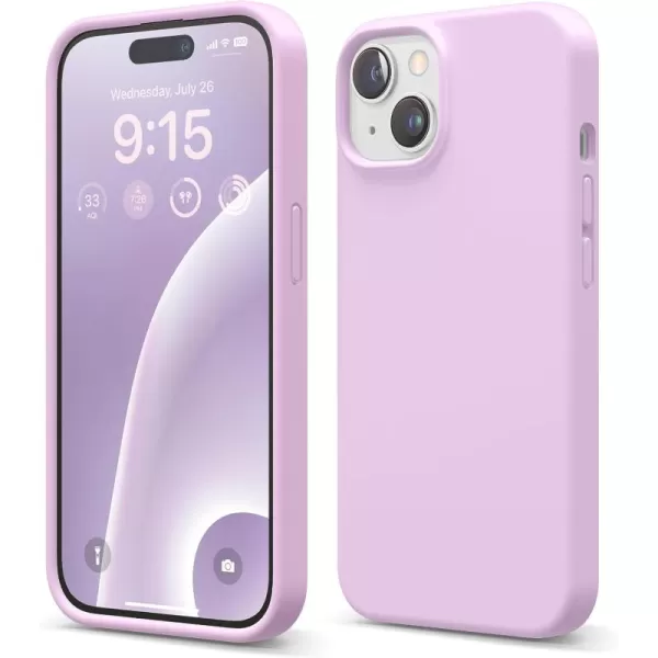 imageelago Compatible with iPhone 15 Case Liquid Silicone Case Full Body Protective Cover Shockproof Slim Phone Case AntiScratch Soft Microfiber Lining 61 inch StoneLight Lilac