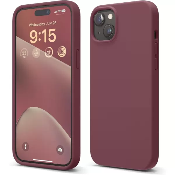 imageelago Liquid Silicone Case Compatible with iPhone 15 Plus Premium Quality Full Protection Case 4Layer Shockproof Structure Soft Microfiber Lining AntiScratch Aqua SkyBurgundy