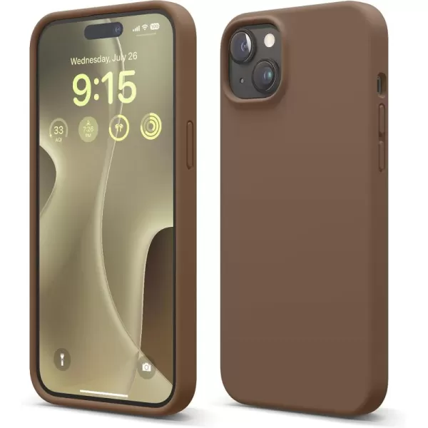 imageelago Liquid Silicone Case Compatible with iPhone 15 Plus Premium Quality Full Protection Case 4Layer Shockproof Structure Soft Microfiber Lining AntiScratch Aqua SkyBrown