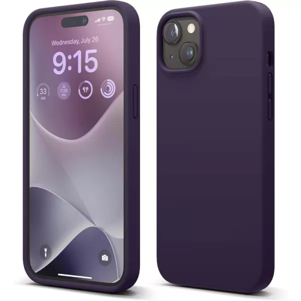 imageelago Liquid Silicone Case Compatible with iPhone 15 Plus Premium Quality Full Protection Case 4Layer Shockproof Structure Soft Microfiber Lining AntiScratch Aqua SkyDeep Purple