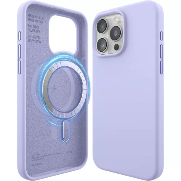 imageelago Magnetic Silicone Case Compatible with iPhone 15 Case 61 Inch Compatible with All MagSafe Accessories  Builtin Magnets Soft Grip Silicone Shockproof Stonepurple