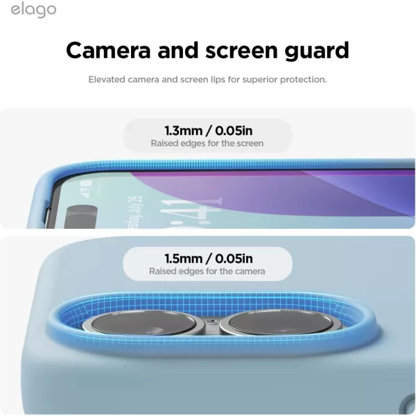 imageelago Compatible with iPhone 16 Case Premium Liquid Silicone Case Full Body Protective Cover Shockproof Slim Phone Case AntiScratch Soft Microfiber Lining 61 inch Alpine GreenSky Blue