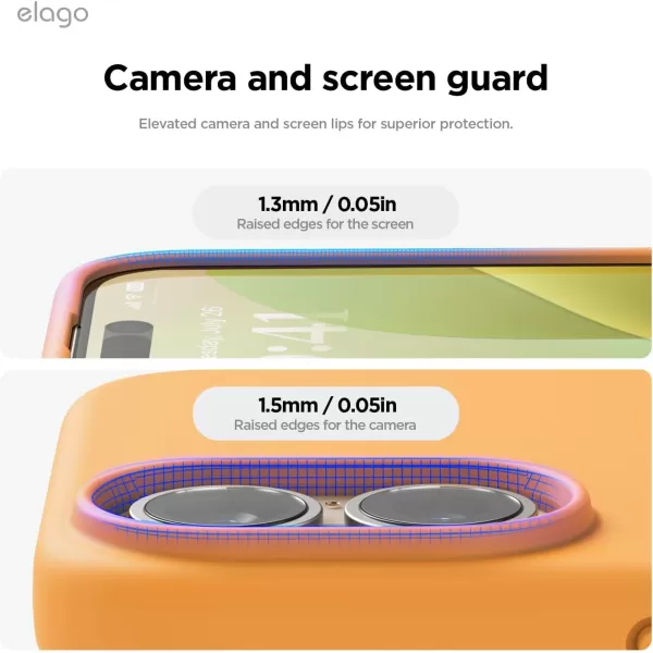 imageelago Compatible with iPhone 16 Case Premium Liquid Silicone Case Full Body Protective Cover Shockproof Slim Phone Case AntiScratch Soft Microfiber Lining 61 inch Alpine GreenOrange