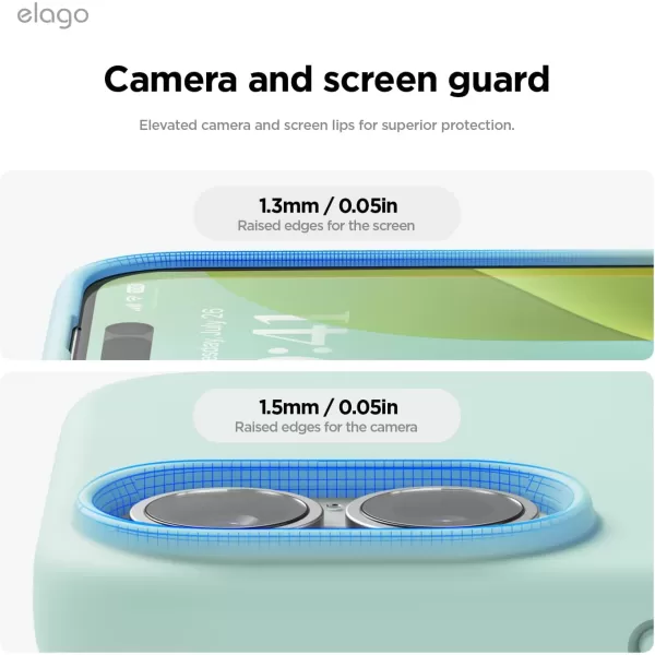 imageelago Compatible with iPhone 16 Case Premium Liquid Silicone Case Full Body Protective Cover Shockproof Slim Phone Case AntiScratch Soft Microfiber Lining 61 inch Alpine GreenMint