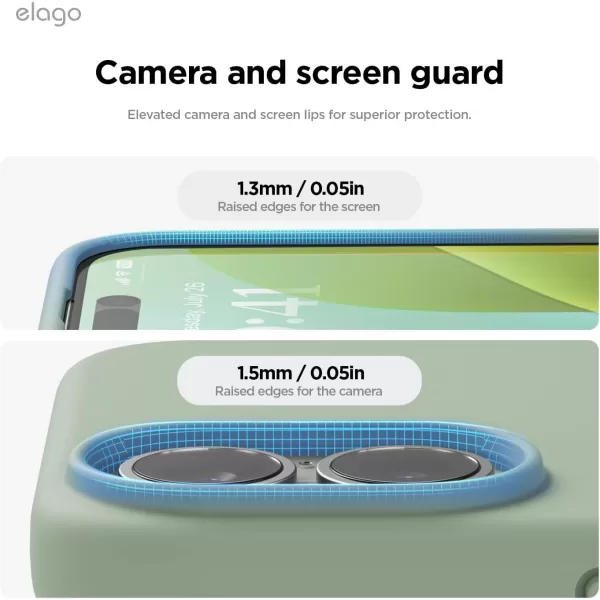 imageelago Compatible with iPhone 16 Case Premium Liquid Silicone Case Full Body Protective Cover Shockproof Slim Phone Case AntiScratch Soft Microfiber Lining 61 inch Alpine GreenKhaki Green