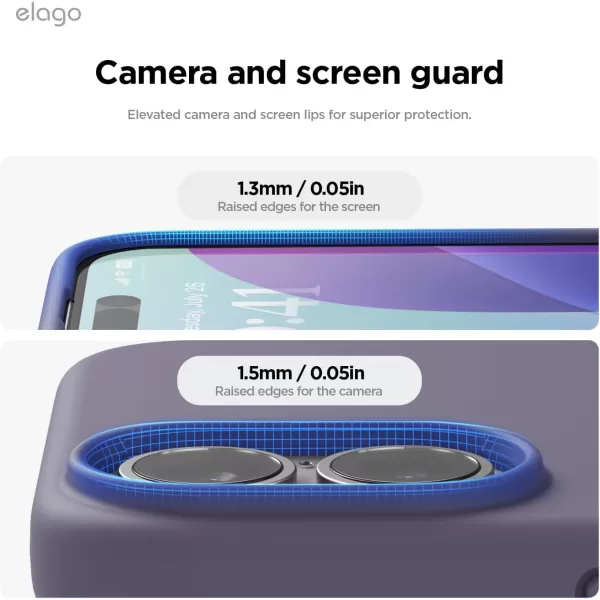 imageelago Compatible with iPhone 16 Case Premium Liquid Silicone Case Full Body Protective Cover Shockproof Slim Phone Case AntiScratch Soft Microfiber Lining 61 inch Alpine GreenDeep Lavender