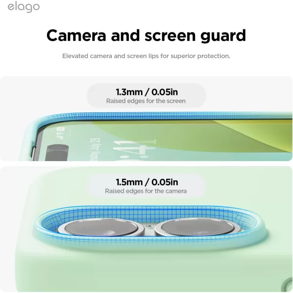 imageelago Compatible with iPhone 16 Case Premium Liquid Silicone Case Full Body Protective Cover Shockproof Slim Phone Case AntiScratch Soft Microfiber Lining 61 inch Alpine GreenSoft Mint