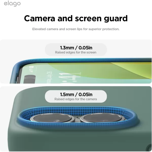 imageelago Compatible with iPhone 16 Case Premium Liquid Silicone Case Full Body Protective Cover Shockproof Slim Phone Case AntiScratch Soft Microfiber Lining 61 inch Alpine GreenMidnight Green