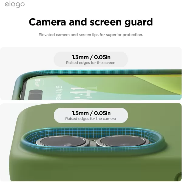 imageelago Compatible with iPhone 16 Case Premium Liquid Silicone Case Full Body Protective Cover Shockproof Slim Phone Case AntiScratch Soft Microfiber Lining 61 inch Alpine GreenCedar Green