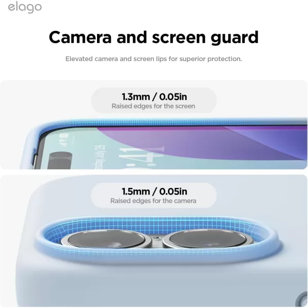 imageelago Compatible with iPhone 16 Case Premium Liquid Silicone Case Full Body Protective Cover Shockproof Slim Phone Case AntiScratch Soft Microfiber Lining 61 inch Alpine GreenLight Blue