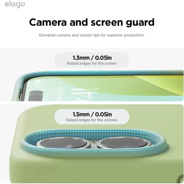 imageelago Compatible with iPhone 16 Case Premium Liquid Silicone Case Full Body Protective Cover Shockproof Slim Phone Case AntiScratch Soft Microfiber Lining 61 inch Alpine GreenPastel Green